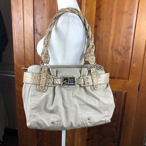 NEW - GENNA DEROSSI Vintage Snakeskin Trim Shoulder Bag Y2K Timeless